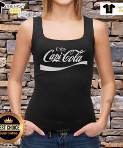 Premium Enjoy Capi Cola tank top featuring a stylish design, perfect for casual summer outings and beverage enthusiasts.