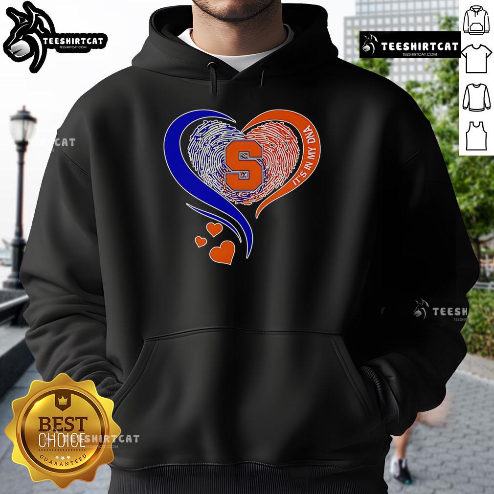 Premium Fingerprint Heart It'S In My Dna Syracuse Orange Hoodie Premium Fingerprint Heart Syracuse Orange Hoodie showcasing unique DNA-inspired design for fans and fashion lovers.