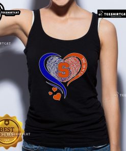 Premium Fingerprint Heart Syracuse Orange Tank Top showcasing vibrant team colors and unique DNA-inspired design.