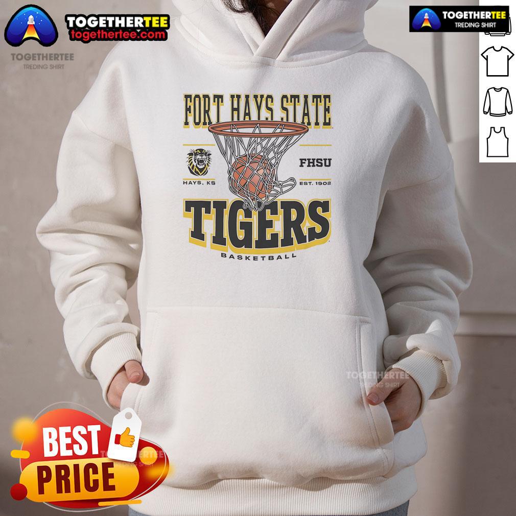 Premium Fort Hays State Tigers Game Time Hoodie Alt Text: Premium Fort Hays State Tigers Game Time Hoodie featuring team colors and logo, perfect for fans on game day.
