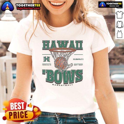 Premium Hawaii Rainbow Warriors Game Time Ladies Tee featuring vibrant team colors and logo, perfect for fans.