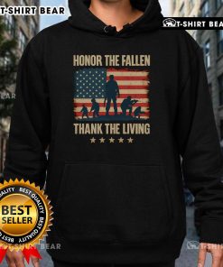 Premium Honor The Fallen Thank The Living America Flag Hoodie showcasing patriotic design and high-quality fabric.