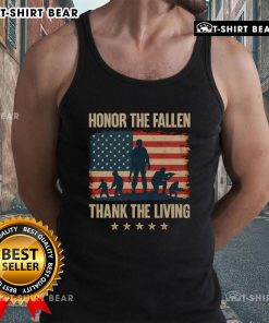 Premium Honor The Fallen Thank The Living America Flag Tank Top featuring bold patriotic design and comfortable fit.