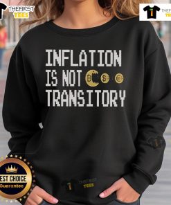 Premium Inflation Is Not Transitory Sweatshirt featuring a bold graphic design, perfect for economic awareness and style.