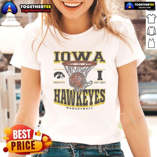 Alt Text: Premium Iowa Hawkeyes Game Time Ladies Tee featuring team colors and logo, perfect for game day.