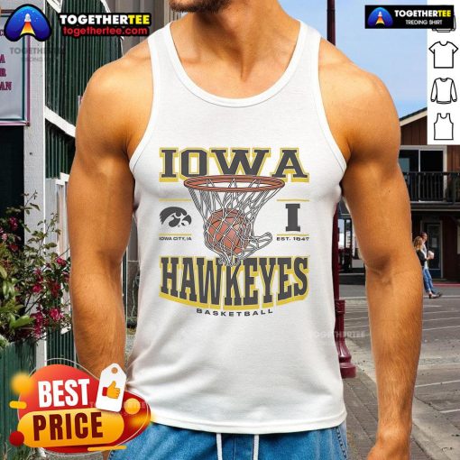 Premium Iowa Hawkeyes Game Time Tank Top featuring team colors and logo, perfect for game day and sports fans.