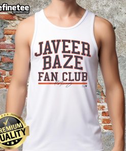 Premium Javier Baez Fan Club tank top featuring bold graphics, perfect for baseball fans and stylish summer wear.