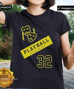 Alt Text: Premium New York Knicks Playball tee for ladies, featuring vibrant design, perfect for game day at Madison Square Garden.