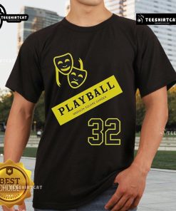 Alt Text: Premium Kat New York Knicks Playball Madison Square Garden 32 T-Shirt featuring vibrant team colors and logo.