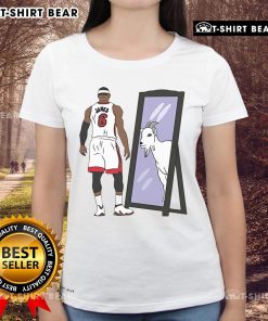 Premium LeBron James Mirror GOAT Ladies Tee featuring a stylish design, perfect for basketball fans and casual wear.