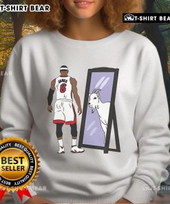 Premium LeBron James Mirror GOAT sweatshirt featuring bold graphics and a comfortable fit for basketball fans.