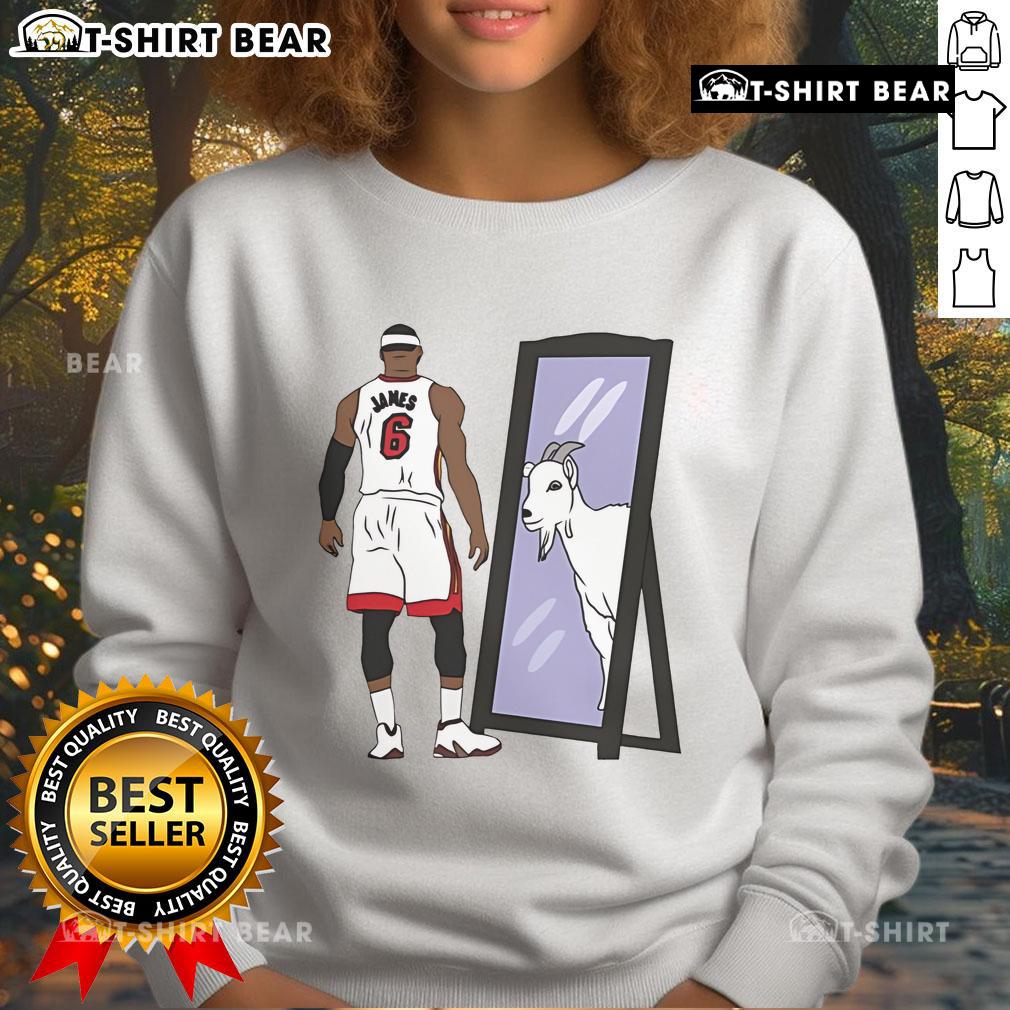 Premium Lebron James Mirror Goat Sweatshirt Premium LeBron James Mirror GOAT sweatshirt featuring bold graphics and a comfortable fit for basketball fans.