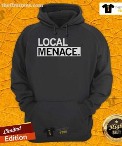 Premium Local Menace Hoodie in black with stylish graphic design, perfect for casual and streetwear fashion enthusiasts.