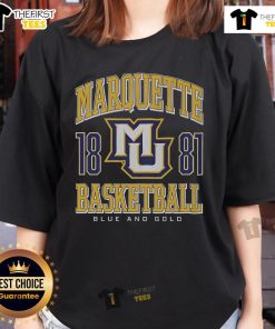 Premium Marquette Golden Eagles basketball ladies tee featuring vibrant team colors and a stylish design for fans.