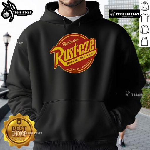 Alt Text: Premium Medicated Rust Eze Bumper Ointment Hoodie featuring a stylish design for automotive enthusiasts and collectors.