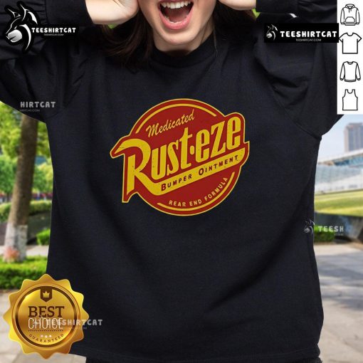 Alt Text: Premium Medicated Rust Eze Bumper Ointment Sweatshirt featuring a stylish design for automotive enthusiasts.