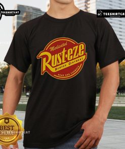 Premium Medicated Rust-Eze Bumper Ointment T-Shirt featuring a vintage-style graphic for automotive enthusiasts.