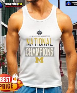 Premium Michigan 2025 NCAA D1 Women's Tennis National Champions tank top showcasing team pride and sporty design.