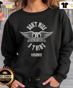 Premium NBA Playoffs X Aerosmith sweatshirt featuring bold graphics and comfortable design for sports and music fans.