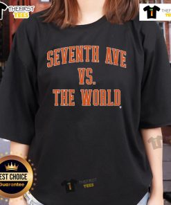 Premium New York Basketball Seventh Ave Vs The World Ladies Tee featuring a stylish design for sports enthusiasts.