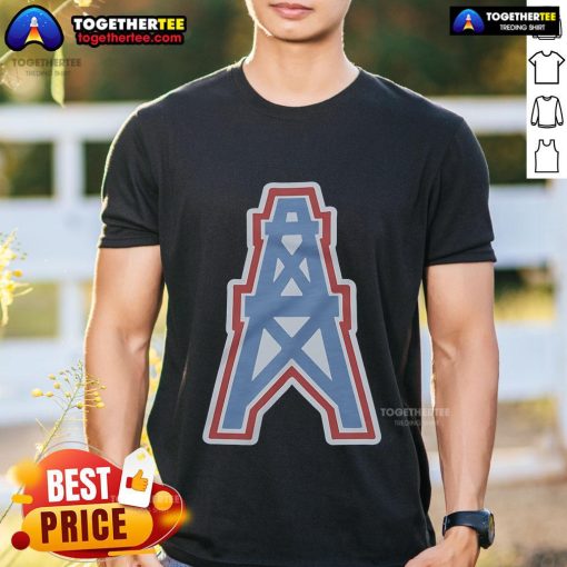 Premium Oilers Football '80 T-Shirt featuring vintage design and classic team colors, perfect for fans of the Houston Oilers.