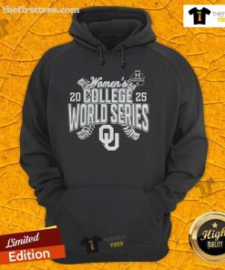 Premium Oklahoma Sooners 2025 NCAA Softball Women's College World Series hoodie in red, perfect for fans.