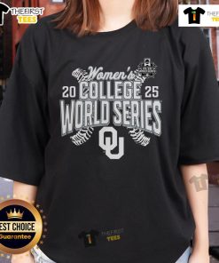 Premium Oklahoma Sooners 2025 NCAA Softball Women's College World Series Ladies Tee in vibrant colors.