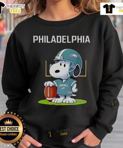 Alt Text: Premium Philadelphia Eagles X Peanuts Day 2025 sweatshirt featuring vibrant team colors and iconic Peanuts graphics.