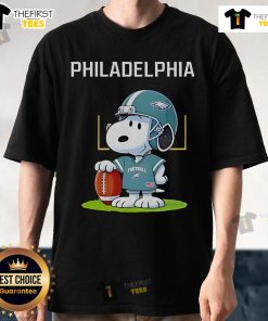 Premium Philadelphia Eagles X Peanuts Day 2025 T-Shirt featuring iconic characters in team colors for fans and collectors.