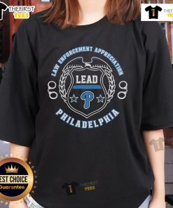 Premium Philadelphia Phillies Law Enforcement Appreciation Day 2025 ladies tee featuring team colors and logo.