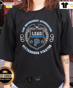 Premium Pittsburgh Pirates Law Enforcement Appreciation Day 2025 ladies tee featuring team logo and stylish design.