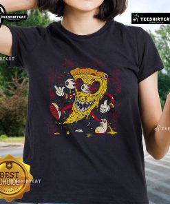 Premium Pizza Monster Ladies Tee featuring a fun graphic design, perfect for pizza lovers and casual wear.