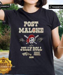 Premium Post Malone Jelly Roll Big Ass Stadium Tour X Pittsburgh Pirates Ladies Tee featuring vibrant graphics and soft fabric.