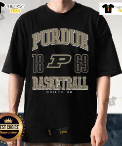 Alt Text: Premium Purdue Boilermakers basketball t-shirt featuring team logo and vibrant colors, perfect for fans and athletes.