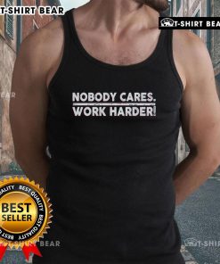 Premium Retro Nobody Cares Work Harder Distressed Tank Top in casual setting, showcasing vintage style and comfort.