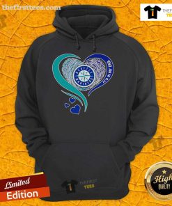 Premium Seattle Mariners baseball hoodie with 'It's In My DNA' heart design, perfect for fans and everyday wear.
