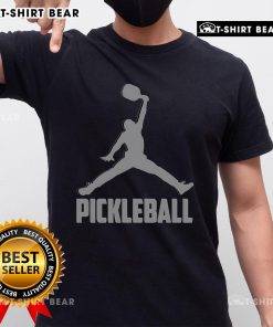 Premium Silver Pickleball Sports Logo T-Shirt featuring a sleek design for pickleball enthusiasts and athletes.