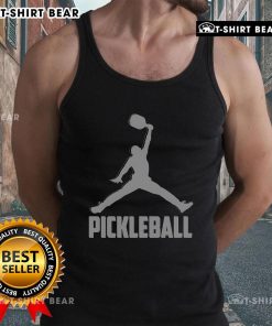 Premium silver pickleball sports logo tank top featuring a stylish design for athletes and enthusiasts.