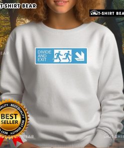 Premium Sleaford Mods Divide and Exit sign sweatshirt featuring bold graphics and comfortable fit for fans.