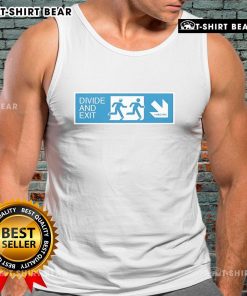 Alt Text: Premium Sleaford Mods Divide and Exit sign tank top featuring bold graphics and a stylish design for fans.