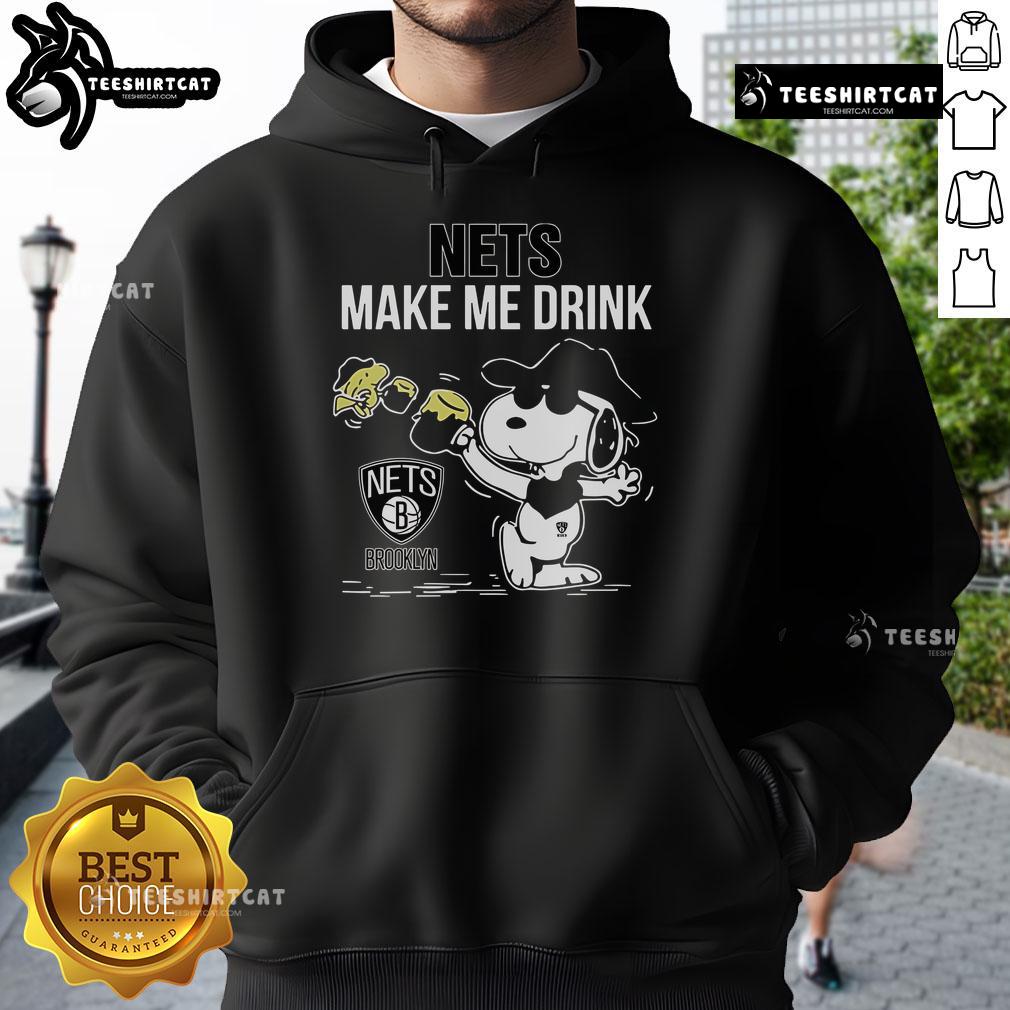 Premium Snoopy And Woodstock Brooklyn Nets Make Me Drink Hoodie Premium Snoopy and Woodstock Brooklyn Nets Make Me Drink Hoodie featuring playful graphics and comfortable design.