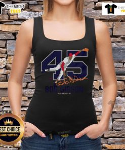Premium Teambrown Bob Gibson Baseball Hall of Fame member signature tank top featuring iconic player design.