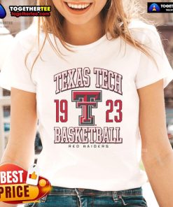 Premium Texas Tech Red Raiders basketball ladies tee featuring vibrant team colors and stylish design for fans.