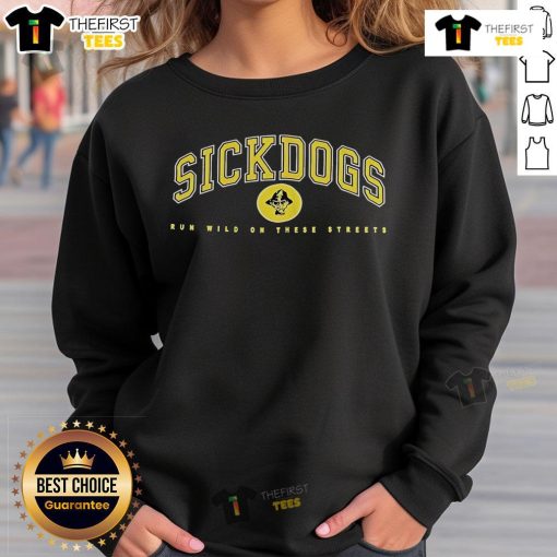 Premium Psycho Realm Sickdogs Run Wild sweatshirt featuring a bold design, perfect for streetwear enthusiasts.