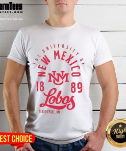 Premium University of New Mexico Lobos 1889 T-Shirt showcasing Albuquerque NM pride and team spirit.