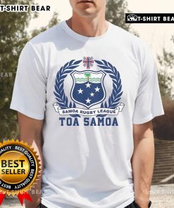 Premium Toa Samoa Rugby League T-Shirt featuring vibrant colors and authentic team logo for fans and players.