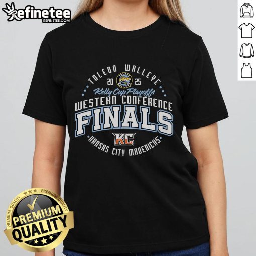 Premium Toledo Walleye 2025 Western Conference Finals Circle Ladies Tee showcasing team spirit and vibrant design.