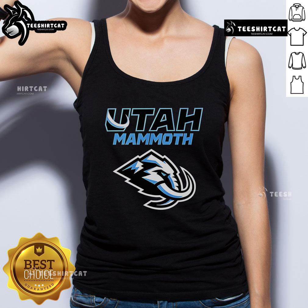 Premium Utah Mammoth Logo 2025 Tank Top Alt Text: Premium Utah Mammoth Logo 2025 tank top featuring a stylish design perfect for summer fashion and outdoor activities.
