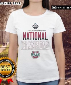 Premium WashU 2025 NCAA D3 Women's Tennis National Champions Ladies Tee showcasing team spirit and athletic pride.