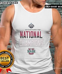 Premium WashU 2025 NCAA D3 Women's Tennis National Champions tank top featuring team colors and logo design.